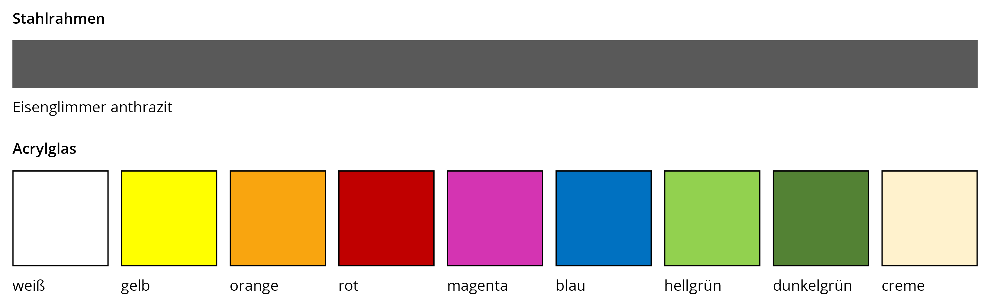 clasetta – Farbtafel